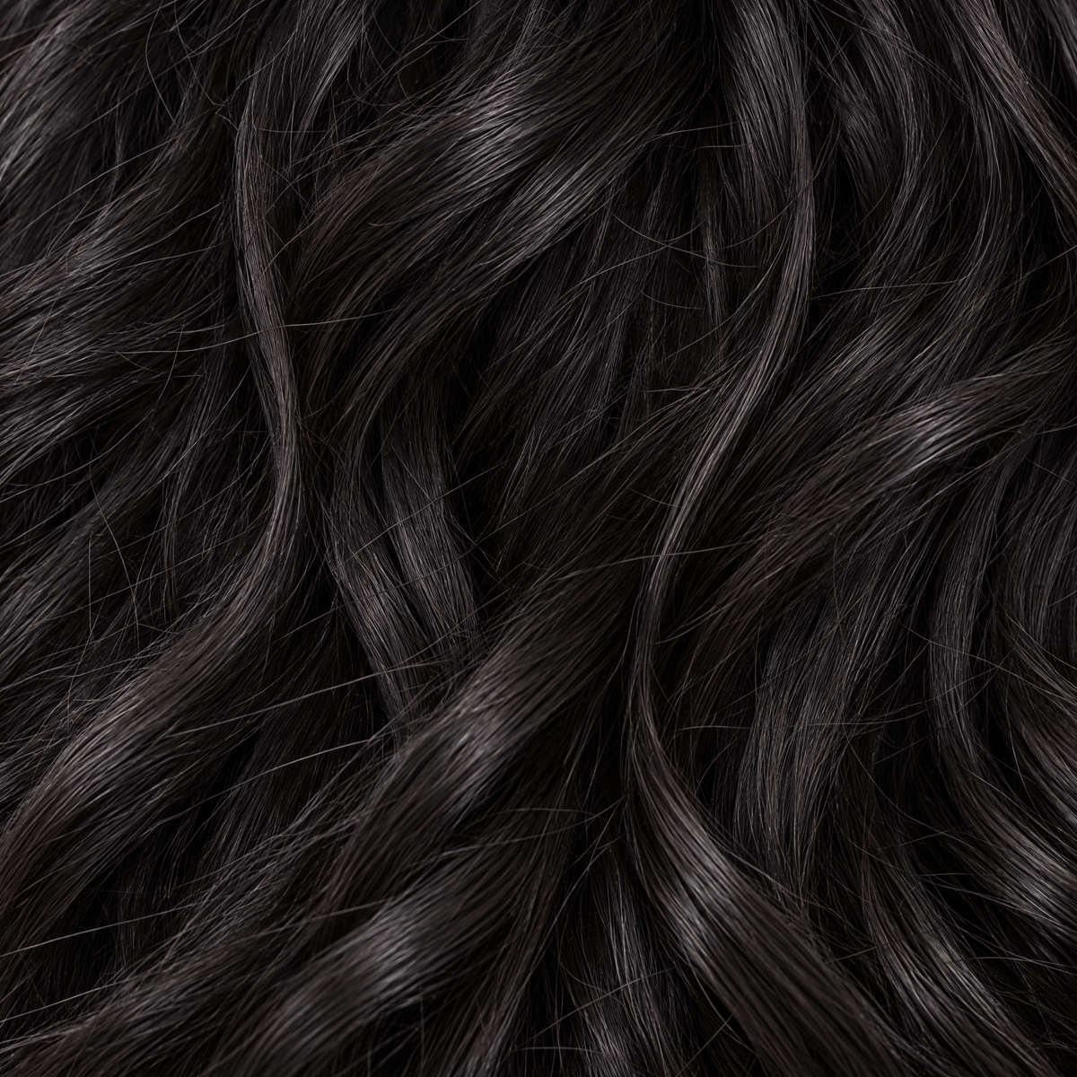Mermaid #1B Black — hair texture close-up